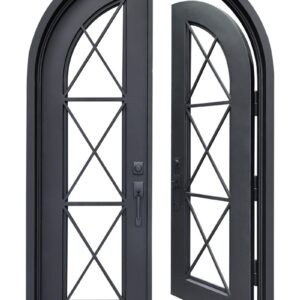 wrought-iron-double-door-60x96-contemprary-saltire-arched-open