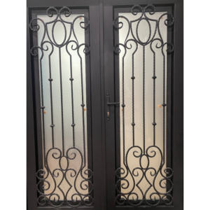 wrought-iron-double-door-61x96-full-light-scrollwork-frosted-1