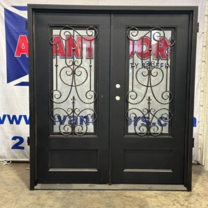 wrought-iron-double-door-72x81-fleur-de-lis clear-2