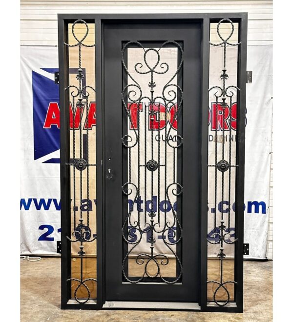 wrought-iron-single-door-61x96-full-light-ornate-scrollwork-clear-1