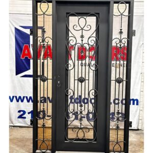 wrought-iron-single-door-61x96-full-light-ornate-scrollwork-clear-2